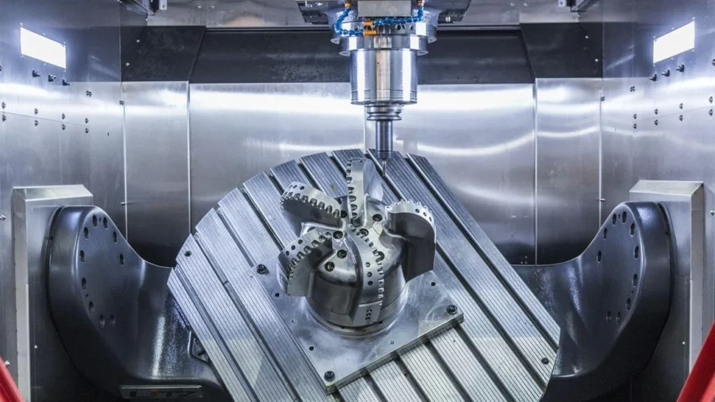 5 Axis CNC Gear Machining Services High Precision Gears 1 Five-axis machining equipment at work