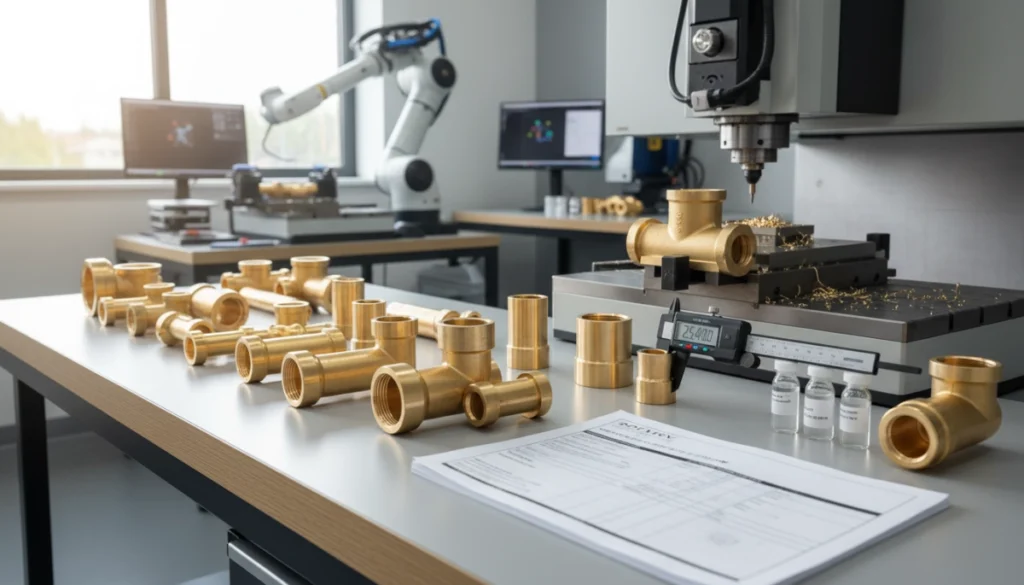 CNC obrábění mosazných komponentů pro instalace, materiály 1