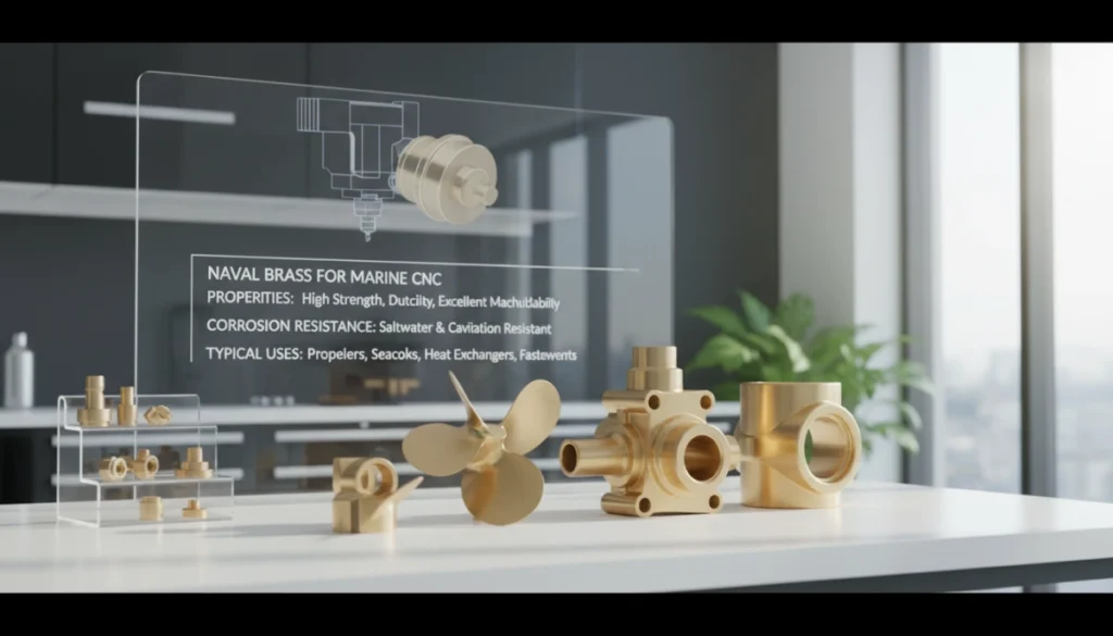 Námořní mosaz pro námořní CNC aplikace vlastnosti 1