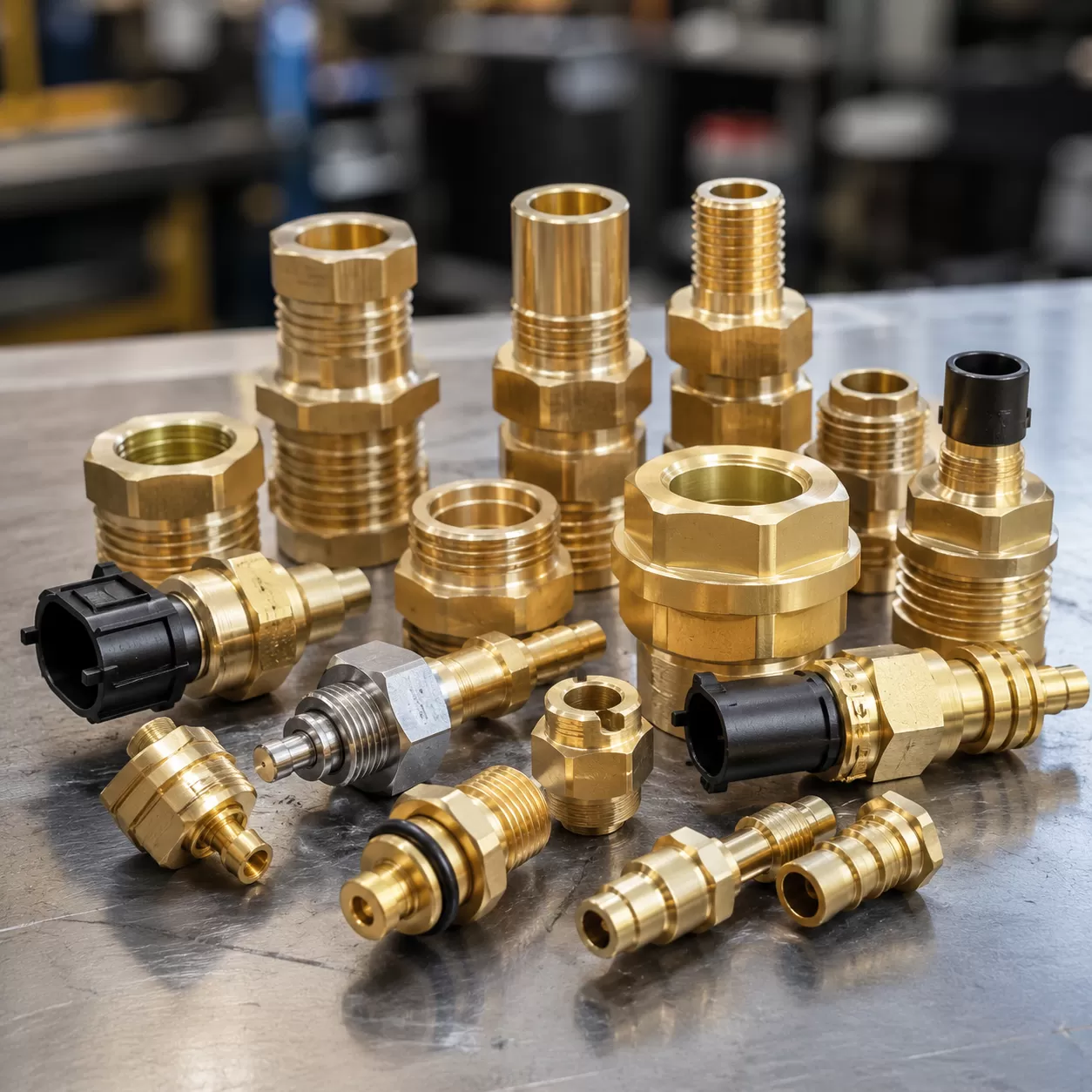 Brass Automotive CNC Obrábění pro Radiátory Senzory Palivo
