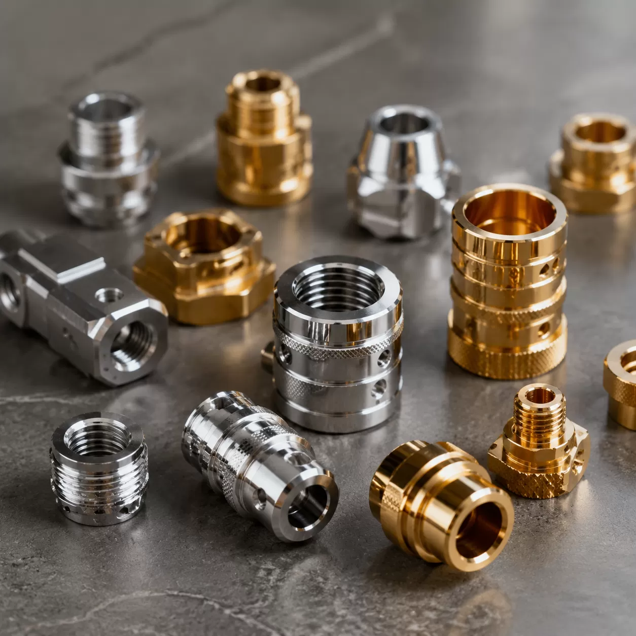 Plating brass CNC parts nickel chrome and gold fin